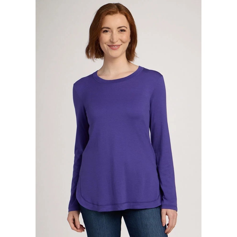 Woolx Hazel Tunic Merino Wool Lightweight Berry Indigo Purple Long Sleeve Medium